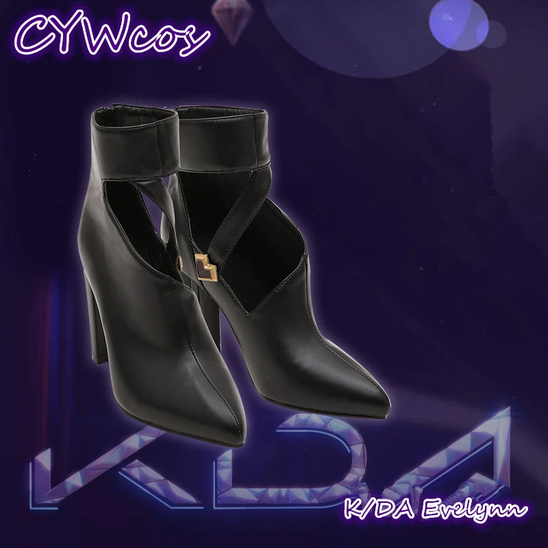 Game LOL KDA All Member Nine-Tailed Fox Ahri Kaisa Akali Evelynn Cosplay Shoes Women High heels Shoes K/DA Shoes