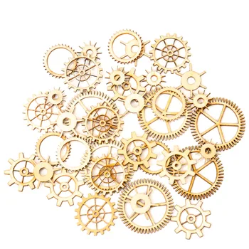 

Mixed Wheel Gear Pattern Natrual Wooden Scrapbooking Hollow Craft Round Random for Handmade Home 20-36mm 36pcs MZ74-FD