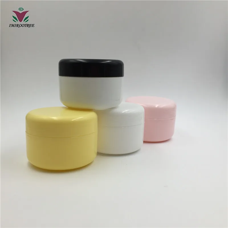 

Free Shipping 40pcs 100g White Plastic Cosmetic Jar Empty Lotion Container Refillable Eyecream Jar