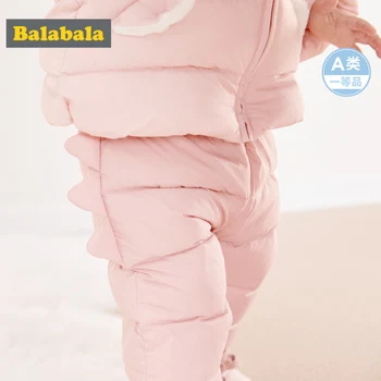 

Balabala Infant Baby Boy Girl Dinosaur Quilted Puffer Pants Down Filling Newborn Babys Pants Ribbed Waist and Hem Chinlon Lined