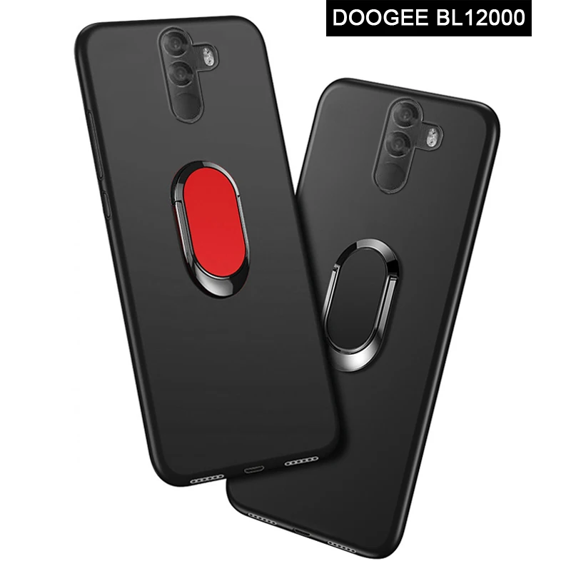 

DOOGEE BL12000 Funda for DOOGEE BL 12000 Case 6.0" Soft Black Silicone Magnetic Car Holder Ring Cover for DOOGEE BL12000 Cases