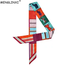 Шарф с принтом лошади, новинка, маленький шелковый шарф для женщин, роскошный брендовый шарф для женщин, модный головной платок, шарфы для женщин