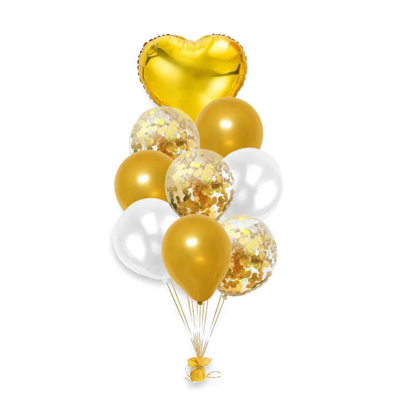Новинка 9 шт./компл. красочные блестящие латексные воздушные шары конфетти воздушный шар вечерние свадебные принадлежности День Рождения украшения свадебные воздушные шарики - Цвет: Gold