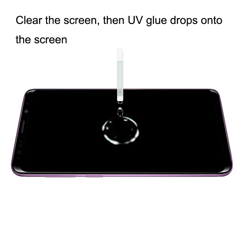 2pcs Screen Protector For Samsung S8P S9 Plus Note8 Note 9 S10e Plus Tempered Glass Liquid Full Glue UV Light for Huawei P30 pro