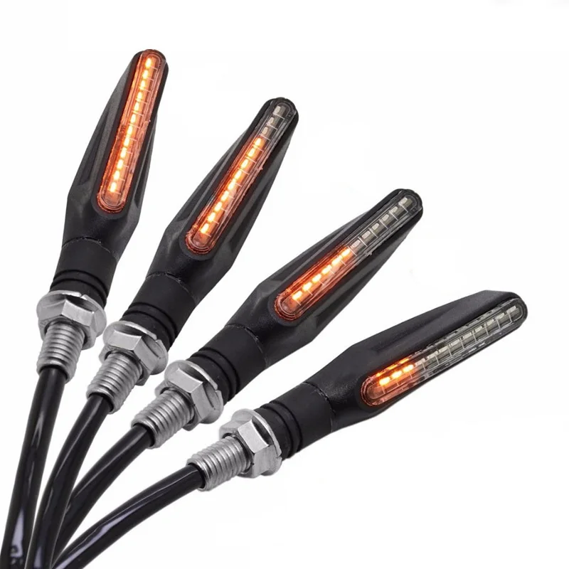 

4 pcs Universal Flexible LED Motorcycle Turn Signal Light motorbike indicator Amber lamp Blinkers Flashers for Honda For Yamaha