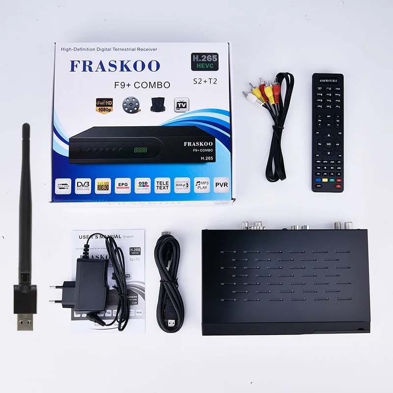 

FRASKOO F9 Plus COMBO Satellite Receiver Digital DVB T2 DVB-S2 Full HD 1080p Support H.265 support CCcam with USB Wifi