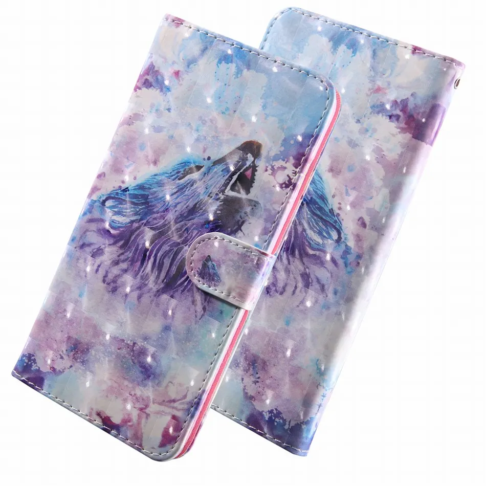 

Wolf Leather Cases For Funda Huawei Nova 3 3i 4 4E P20 P30 Lite P Smart Y5 Prime 2018 Y6 Pro 2017 Y7 2019 Stand Phone Bags DP29Z