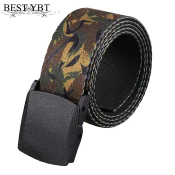 

Best YBT New Unisex Belt Canvas Alloy Smooth buckle Men and Women Belt Waist Tactical Adjustable Outdoor Hot Selling