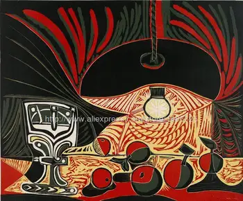 

Painting Canvas Asian Decor Dining Room Paintings W Cubist Still Life Oil Painting By Picasso Painting Glass Lamp