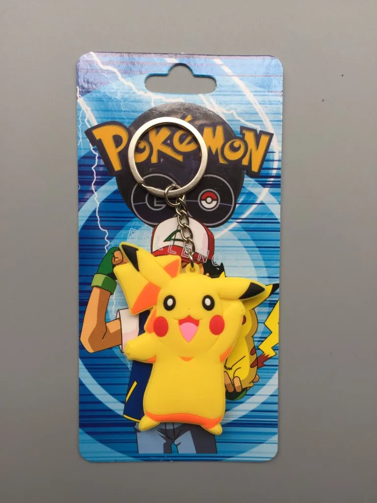 10 шт. pikachu кольцо для ключей из ПВХ Мультяшные Брелоки сумка двухсторонняя