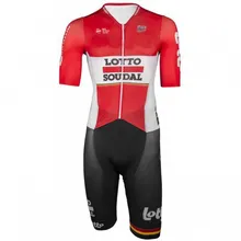 Мужская задействуя износ костюм тела Джерси скафандр Лото SOUDAL команда красный с 3D размер площадки: XS-4XL