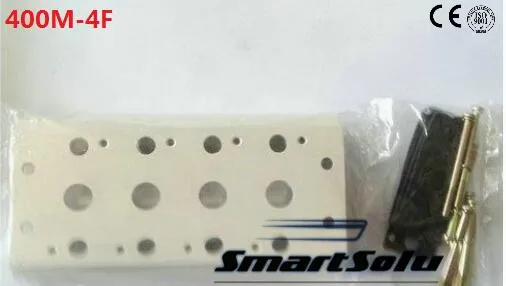 4v400 4A400 Series 400M-4F Pneumatic Airtac Solenoid Valve Manifold Base Board With Screws Gasket 4 Stations For 4V410-15 4v100 4a100 series 9 station airtac solenoid valve manifold with screws