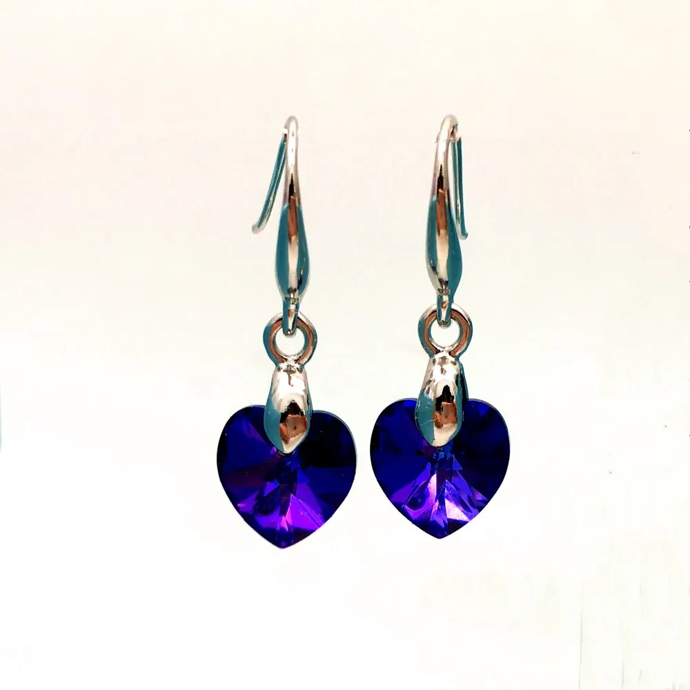 original swarovski crystals 6228 xilion heart dangle earring