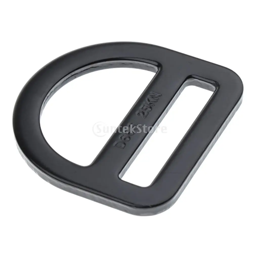 Outdoor 25KN Safety Harness Buckle Slotted D Ring for 45mm Belt Climbing Arborist Hardware