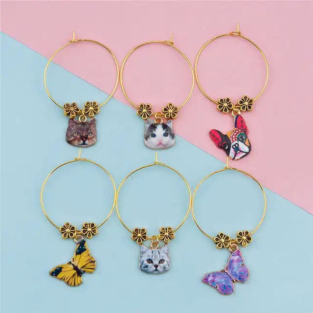 DoreenBeads Wine Glass Mark Table Decorations Animal Cat Wine Glass ... DoreenBeads Wine Glass Mark Table Decorations Animal Cat Wine Glass ...