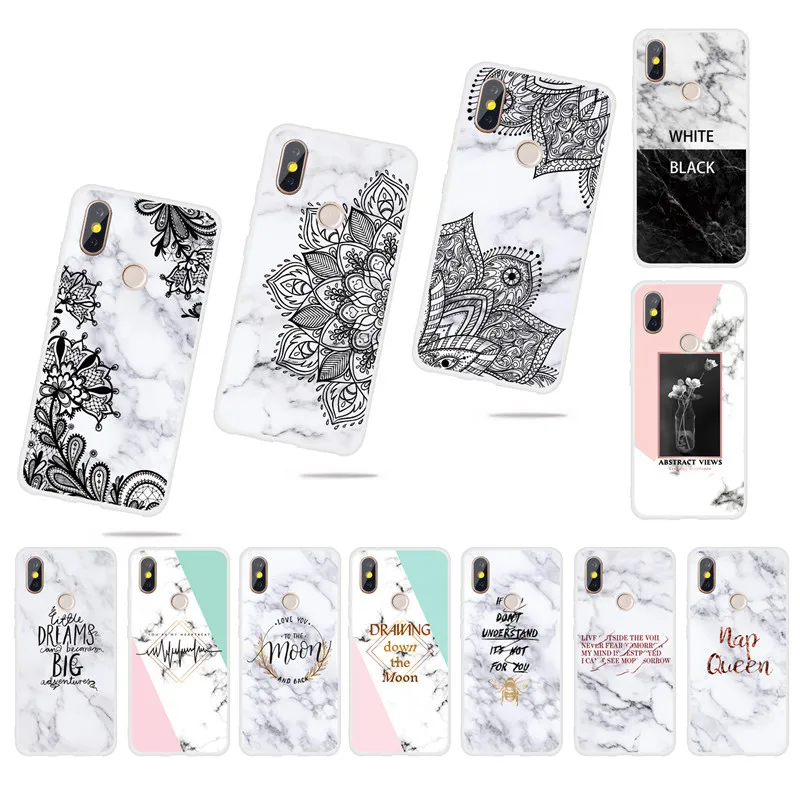 

For Xiaomi A2Lite Case Xiaomi MiA2 Case Marble Silicon Soft TPU Back Cover on Xiomi Mi A2 A1 9 SE 8 Pro 6X 5X Pocophone F1 Coque