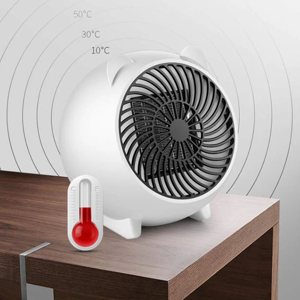 

Mini 250W Space Heater Portable Winter Warmer Fan Personal Electric Heater for Home Office Ceramic Small Heaters US/ EU Plug