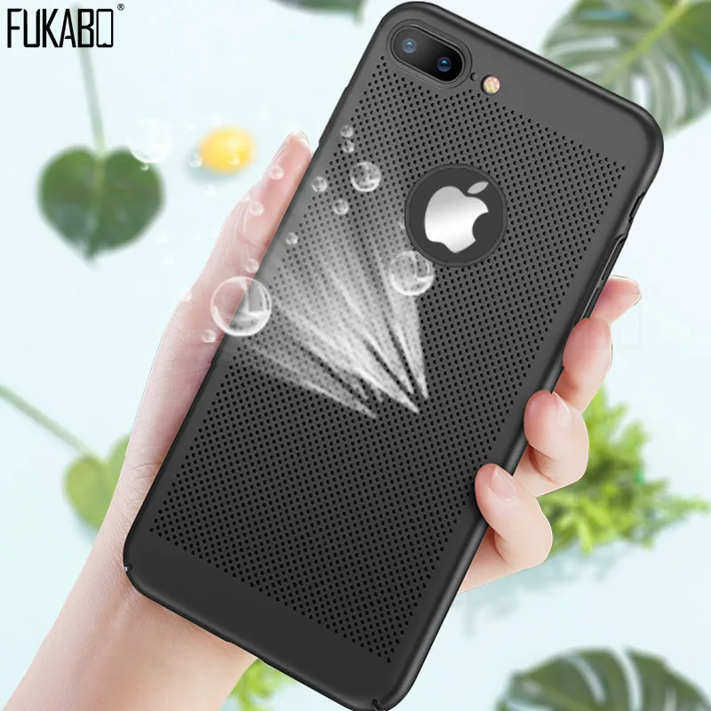 

Luxury Hard PC Back Frosted Heat Dissipation For iPhone 7 X XR XS Max Screen Protector Case For iPhone 7 8 6 6s Plus Case Cover