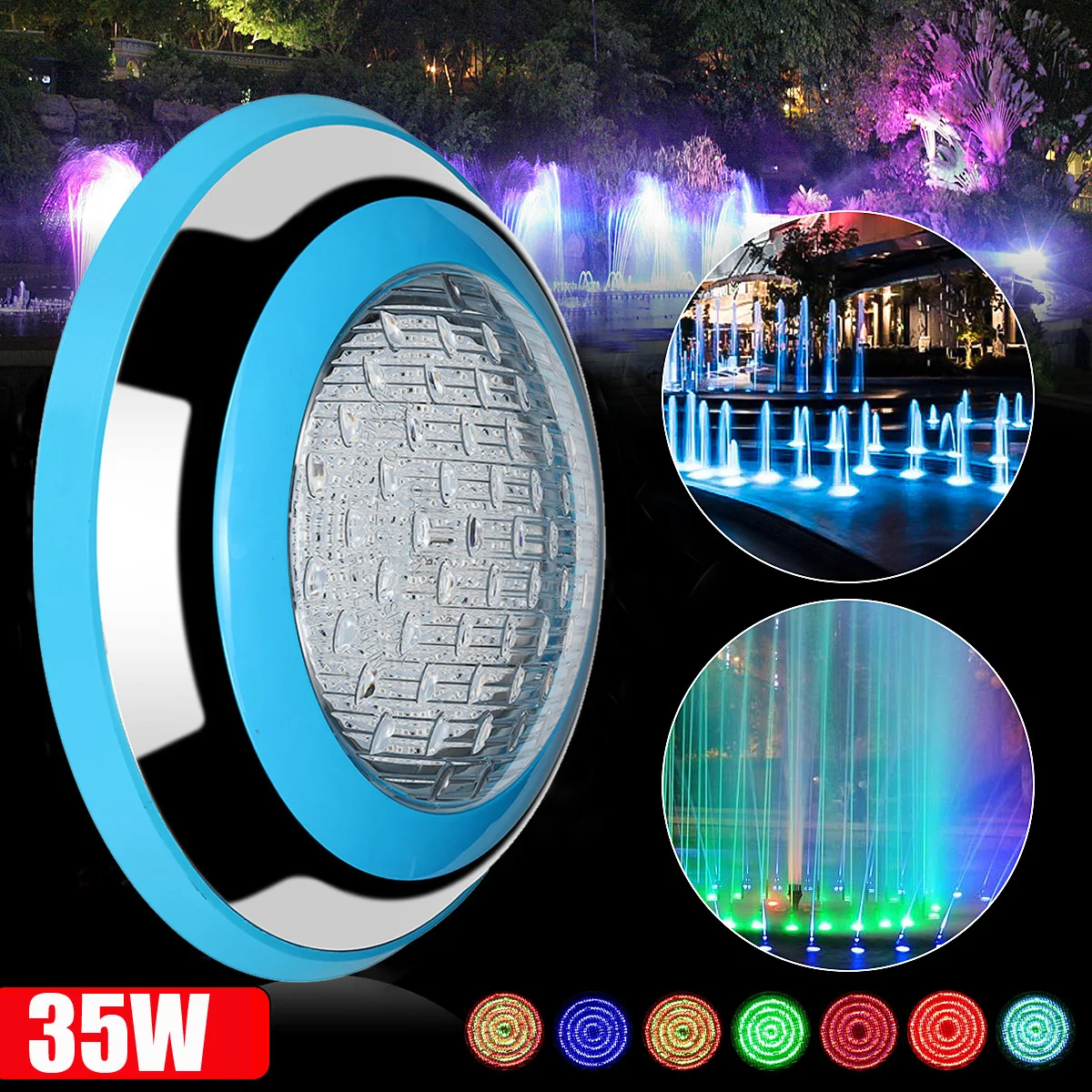 

35W LED Underwater Light RGB Pond Outdoor Swimming Pool 12V Waterproof Decorative LED Lighting + Wireless Remote Control