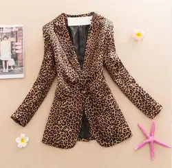 Модный Леопардовый Костюм женский 2019 Новый Блейзер женские костюмы Верхняя одежда тонкие женские пальто