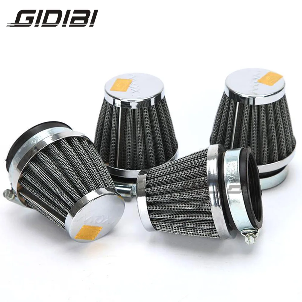Motorcycle Air Filters 4pcs 50mm Air Filter Intake Cleaner Pod Rubber