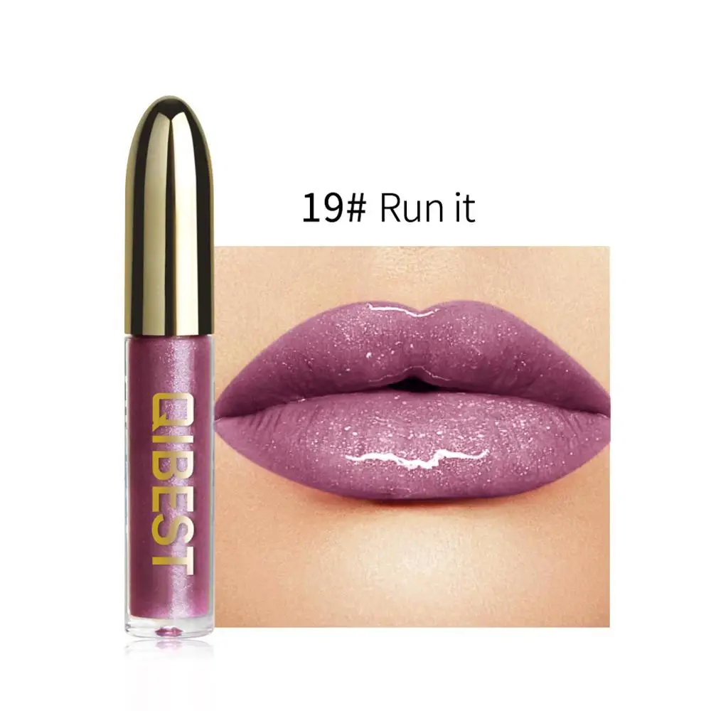 28 Colors Long Lasting Moisturizer Glitter LipGloss Tint Cosmetics Nutritious Shimmer Liquid Lipstick Beauty Lips Makeup maquiag - Color: 19