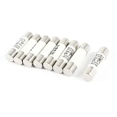 

8 Pcs Ceramic Body Fuse Links AC 500V 3Amp 10mmx38mm Replacement