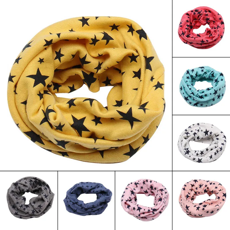 Детский шарф; шарфы; теплые петли; шейный платок со звездами; модные удобные для зимы; TY53