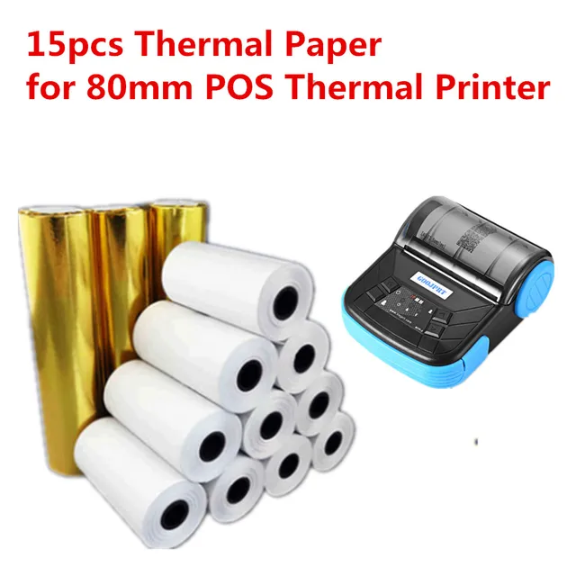 Special Price Free shipping 15pcs 80x30mm handheld Receipt Paper Roll for Mobile POS 80mm Bluetooth Thermal Printer, coreless cash till roll
