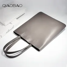 QIAO BAO 2017 Neue Rinds Tote Weiblichen Echtem Leder Handtasche Dame Einfache Wilden Studenten Weißen Kragen Leder Handtaschen