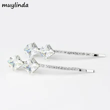 Muylinda циркониевая заколка для волос Прозрачная заколка для волос с кристаллами ювелирные украшения Свадебные аксессуары для волос для женщин