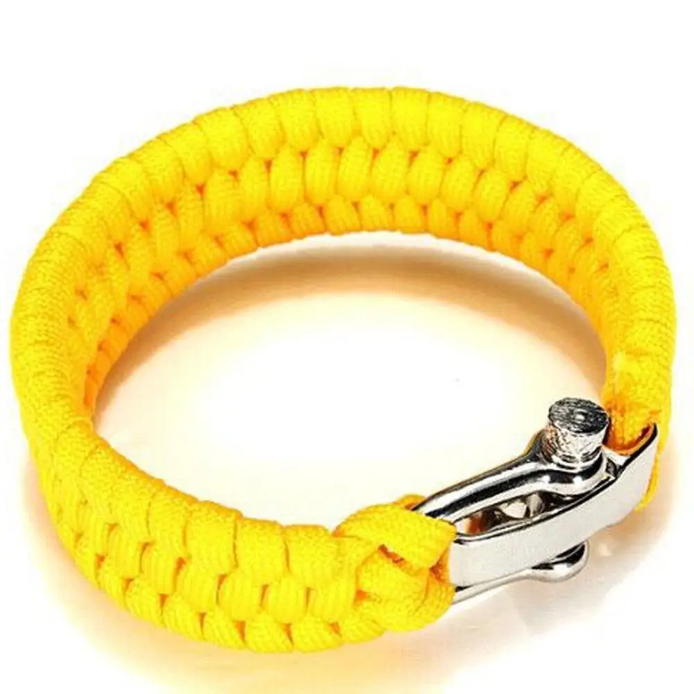 Многофункциональный плетеный браслет Паракорд 550, аксессуары для выживания в чрезвычайных ситуациях, веревка, шнур для кемпинга, военная техника, бразильский B1 - Цвет: Yellow