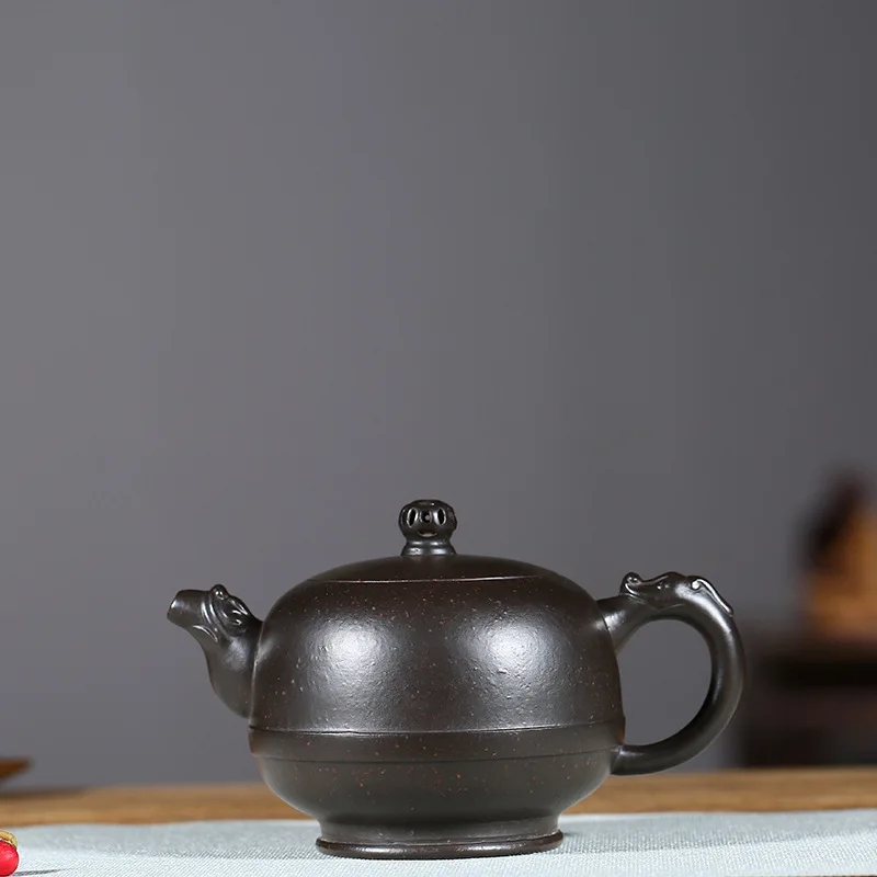 

Enameled Pottery Teapot Quality Goods Famous Full Manual Raw Ore Green Clay Zhunilong Round Pot Kungfu Online Teapot Tea Set