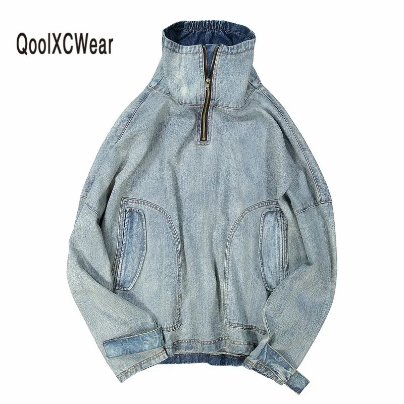 QoolXCWear мужская куртка Оверсайз Джинсовая Куртка хип хоп крутая скейтборд уличная