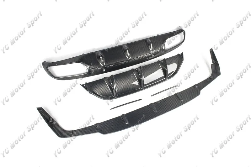 2016-2018 Mercedes Benz C205 C63 Coupe OEM Style Rear Diffuser with Edition 1 Style Underboard CF (5)