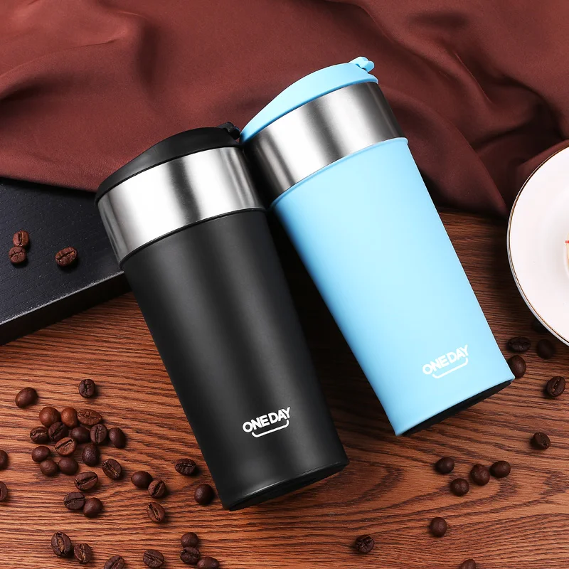 400ml Coffee Tumbler Stainless Steel Mug Coffee Bottle ThermoMug Insulated Thermal Mugs Auto Car Heating Tea