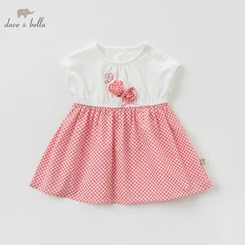 

DBM10583 dave bella summer baby girl's princess floral dress children dot party wedding dress kids infant lolital clothes