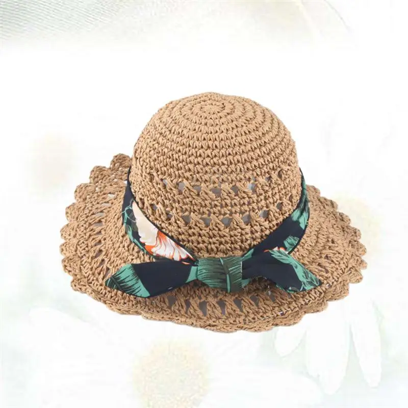 Детская соломенная шляпа лето ручной работы широкополый аксессуары для одежды для пляжа Сад Открытый лагерь
