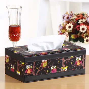 

New European Leather Paper Storage Boxes Organizer Multi-Function Home Kitchen Desktop Decoration Sundries Storage Boxes