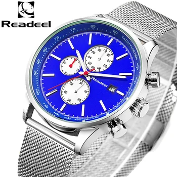 

Watch Men Stainless Steel Mesh Quartz Men Watches Chronograph Watch Clock Men Relogio Masculino Luminous Wristwatch for Male