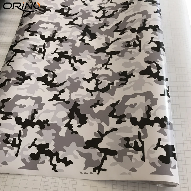 Black White Snow Camo Vinyl Film-3