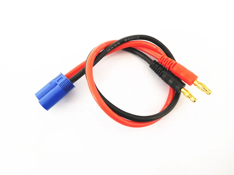 

10 Pcs EC5 Charge Cable EC5 Male to 4mm Banana Plug Charge Lead 30cm 12AWG for RC Car Lipo Battery