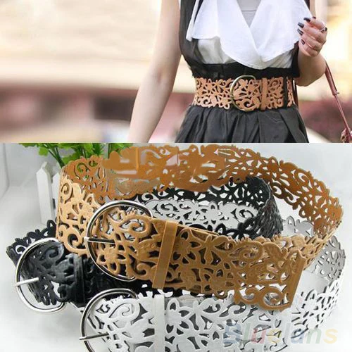 

Hot Hot Fashion 5 Colors Women's Lady Tie Belt Wide Hollow Buckle Waist band Waistband Waist Belt 8NP8