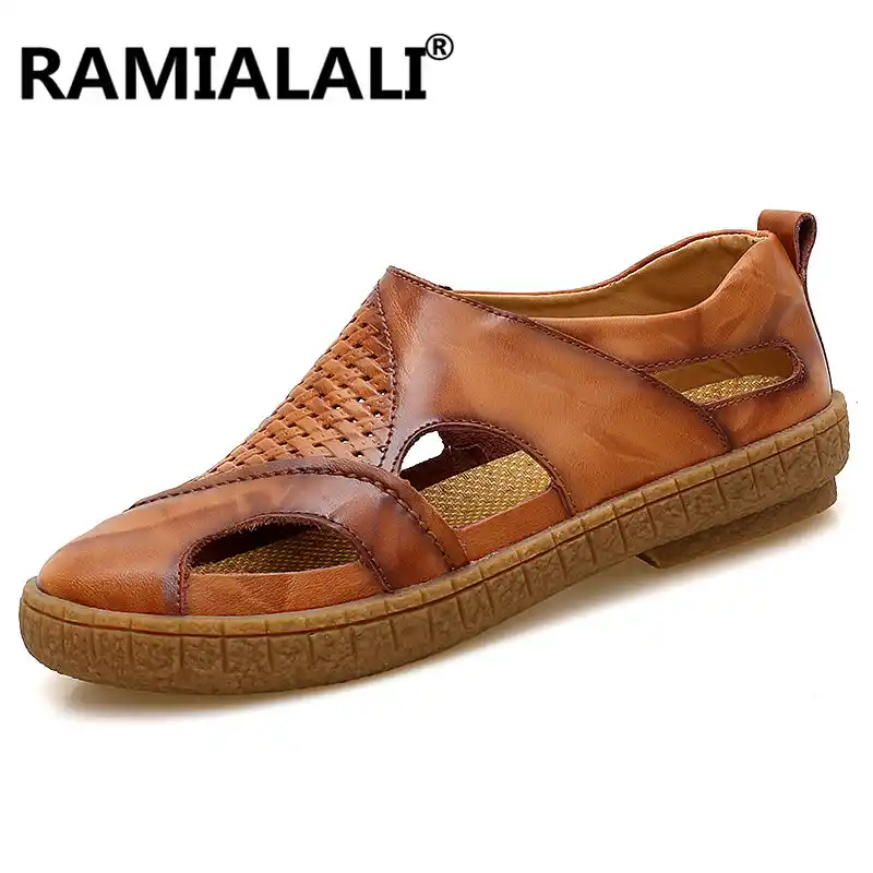 mens leather sandals clearance
