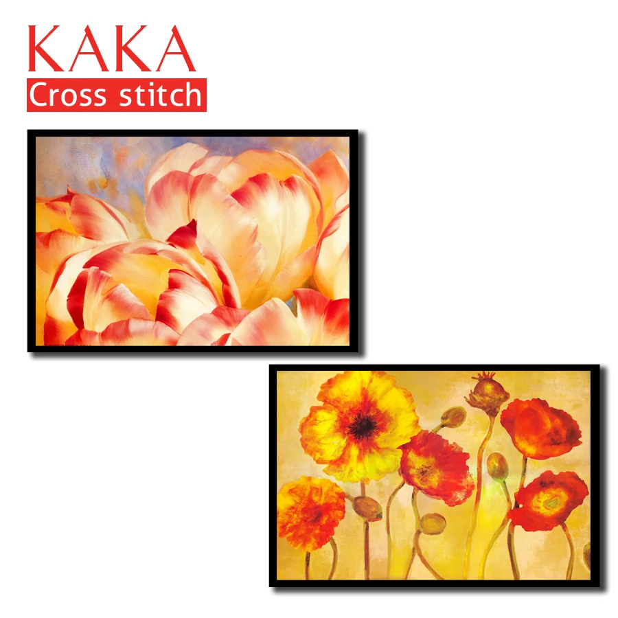 

Cross stitch kits,Embroidery needlework sets with printed pattern,11CT-canvas for Home Decor Painting,Flowers Full NCKF028