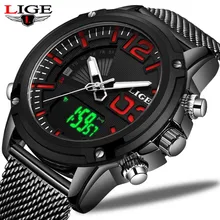 LIGE Mens Watches Top Luxury Brand Men Sport Watch Men Quartz LED Digital Clock Male Full Steel Military Clock Relogio Masculino LIGE Mens Watches Top Luxury Brand Men Sport Watch Men Quartz LED Digital Clock Male Full Steel Military Clock Relogio Masculino