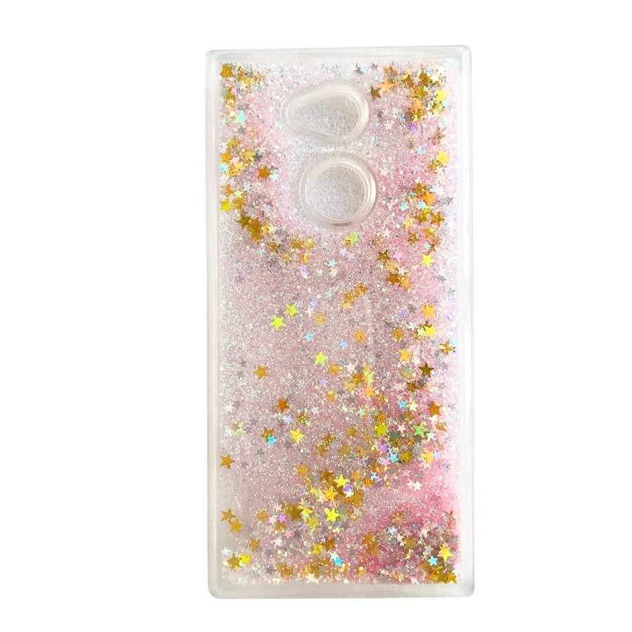 Fundas on для Sony Xperia XA XA1 XZ1 XA2 Ultra L1 L2 E5 E6 Z5 Coque мягкий TPU чехол прозрачный жидкий Блестящий динамический чехол для телефона