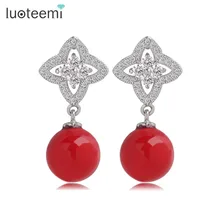 Luoteemi Корея ювелирных полный эстетический темперамент имитация жемчуга Висячие серьги для женские модные топы подарок ювелирные изделия
