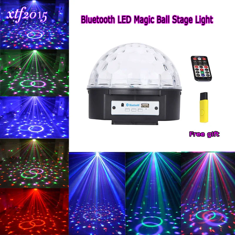 

Bluetooth Crystal Magic Ball Led Stage Lamp Modes Disco Laser Light Party Lights Sound Control Christmas Laser Projector