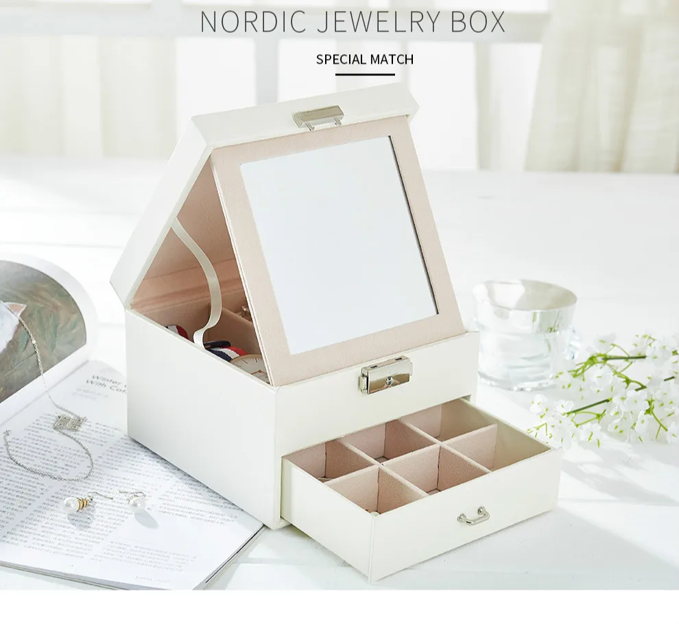 Нордическая полиуретановая коробка-органайзер для украшений, браслеты для макияжа, серьги и кольцо, упаковка, чехол для хранения, шкатулка, ожерелье, контейнер, коллекция